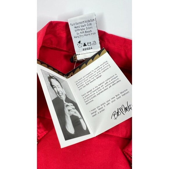 NWT Bob Mackie Wearable Art Red Embroidered Starburst Jacket Womens Small Tunic - Picture 16 of 16